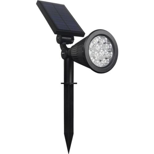 Solar plug-in light control without wiring Outdoor led solar lawn light garden spotlight 12LED RGB ground plug light