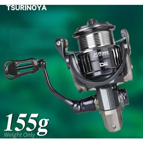 TSURINOYA Ultra Light 155g Bait Finesse Carbon Spinning Fishing Reel RANGER 800 1000S Small Shallow Spool Trout Fishing Wheel