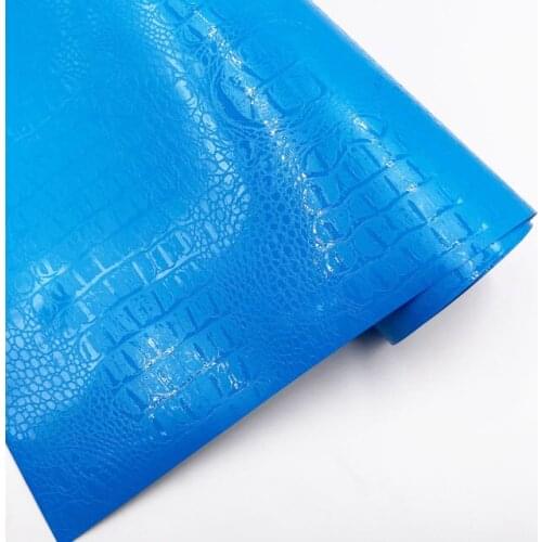 Blue Crocodile Leather Grain Texture Vinyl Car Wrap Sticker Decal Film Adhesive Sticker Interior Car Styling Covering Wrapping