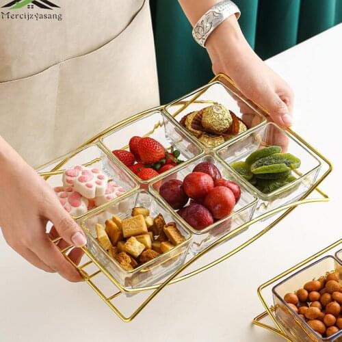 Glass Storage Tray Dried Nut Plate Cosmetic Tray Lipstick Nail Polish Jewelry Display Stand Food Storage Makeup Organizer LPZ011