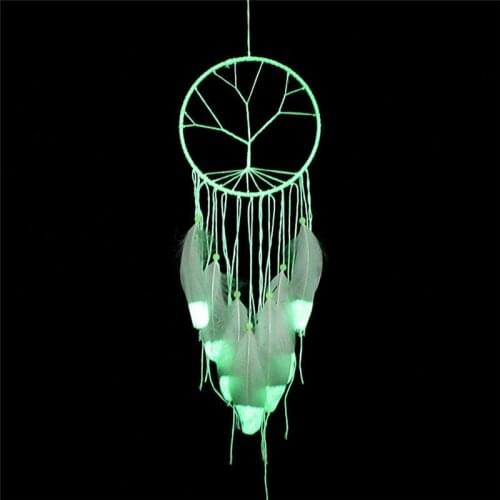 Unique Fluorescent Dreamcatcher Fashion Gift India Tree of Life Wind Chimes Hanging Pendant Dream Catcher Home Wall Art Decor