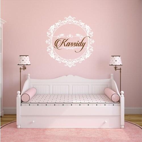 Princess Wall Decal Girls Bedroom Perfect Quality Vinyl Removable Wall Stickers Shabby Chic Decor Personalized Name Decals ZA610