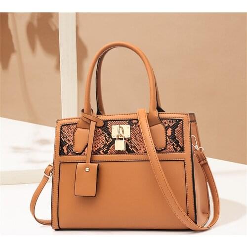 Women Fashion Handbags Casual Pu Serpentine Single Shoulder Strap Bag Large Capacity Tote Bag