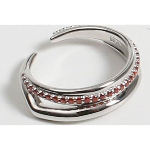 Ring ins female tide peach blossom fine ring fashion personality female red jewelry jewelry ring