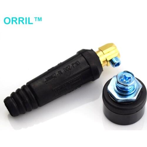 1 Pair Quick Fitting Cable Connector Plug and Welding Machine Panel Socket DKJ16-25 DKZ16-25 Euro Style 100Amp-200Amp