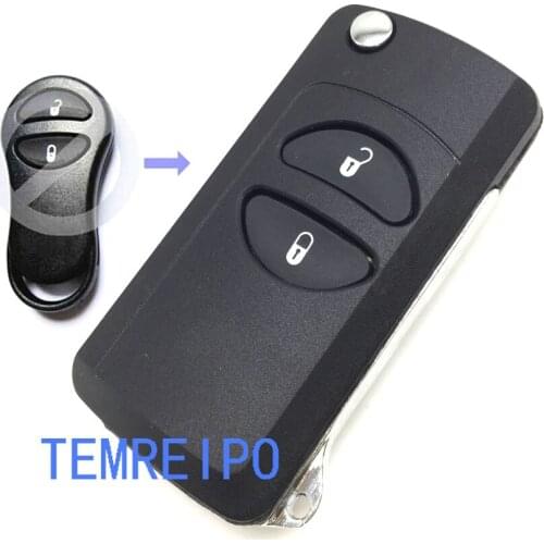10pcs/lot 2 buttons flip modified remote key shell for chrysler dodge jeep
