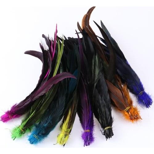 10Pcs/bag White Black Gold Rooster Feathers Jewelry Accessories Party Decoration for Craft-Feather Plume 25-40cm wholesale