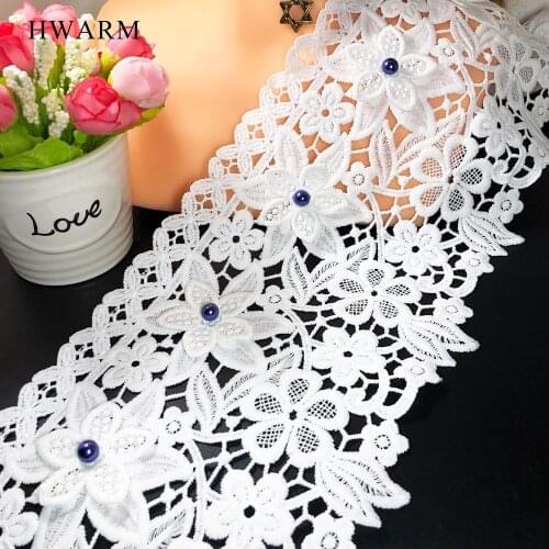 10yard 15cm 3d Lace Fabric With Blue Bead Handmade Arts Craft Sewing Trim Window Curtains Wedding Ribbon Women Skirt Accessories