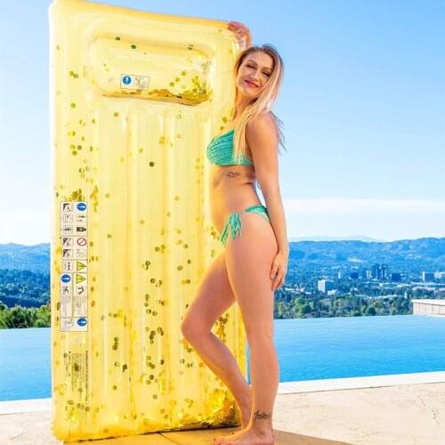 180cm Glitter Giant Pool Float Adult Pink Gold Sequin Swimming Ring For Children Adults Summer Party Water Outdoor Toys