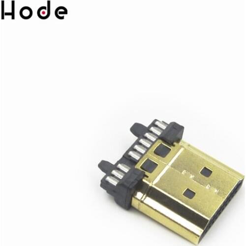 2pcs HDMI Male Gold Plate 19Pin Plug Wire Solder DIY Connectors