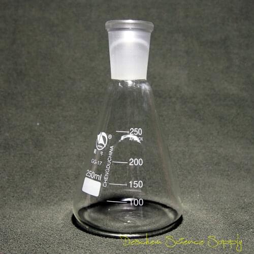 250ml,24/40,Glass Erlenmeyer Flask,Chemistry Conical Bottle,Laboratory Glassware