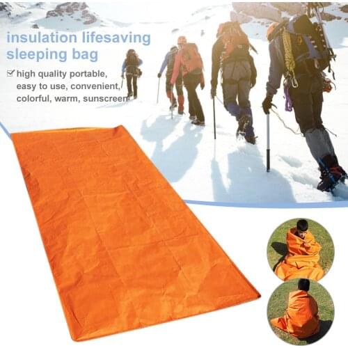 Emergency Sleeping Bag Survival Kit Tool Sleeping Bags PE Aluminum Film Tent For Outdoor Camping Hiking Sun Protection Bag