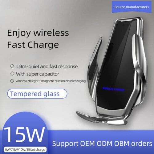 Car Holder Mobile Cell Stand Smartphone GPS Support Wireless Smart Car Charger 15W Automatic Mobile Phone Holder