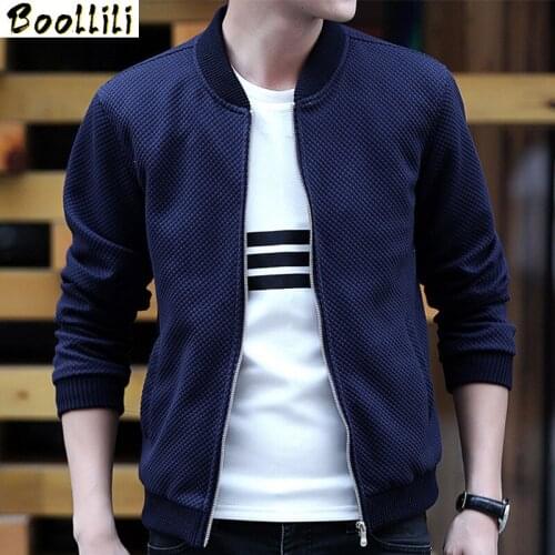 Boollili Baseball Mens Bomber Jackets Blouson Homme Spring Autumn Blue Bomber Jacket Men Casacas Para Hombre Male Coat