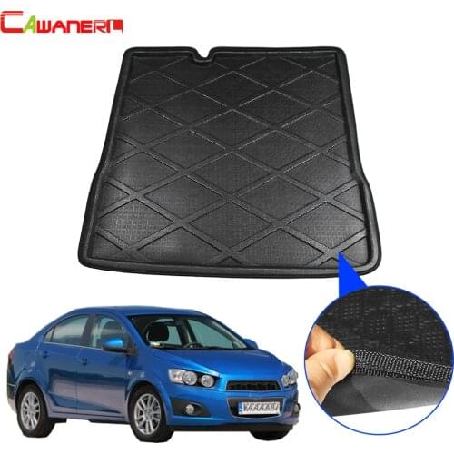 Cawanerl Car Tail Trunk Mat Floor Boot Tray Liner Rear Cargo Carpet Mud Kick Luggage Pad For Chevrolet Aveo T300 Sedan 2011-2015