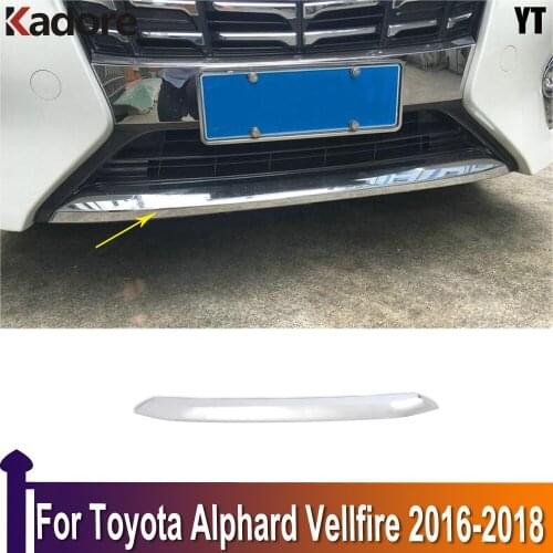 For Toyota Alphard Vellfire 2016 2017 2018 ABS Chrome Front Bottom Bumper Protection Hood Lower Grille Cover Sticker Car Trim