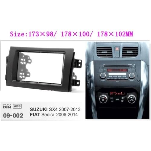 Double Din Radio Fascia For Suzuki SX4 2007-2013 CD DVD Stereo Frame Plate Kit Dash Replacement Trim ABS Plastic Car Accessories