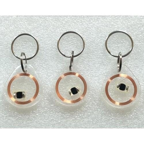 F08 Transparent keyfobs rfid tag 13.56mhz chip fudan s50 f08 M1 keyfob IC keychain