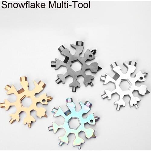 18-in-1 Card Type Snowflake wrench tool combination Portable Snowflake Tool Allen wrench Home Tool Outdoor Portable Tool 2021