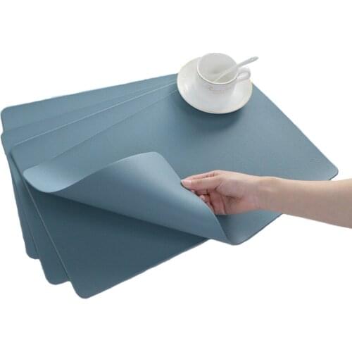 Faux Leather Placemat Polyester PVC Place Mat Stain-Resistant for Home Table Kitchen Dining Christmas Decorations