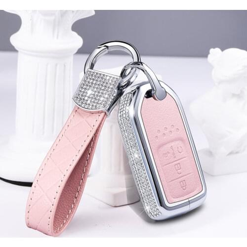 Leather Car Key Cover Case Chain Women Keychain For Honda Civic City Accord HRV CRV XRV 2018 Odyssey Vezel Polit Jazz Jade Cride