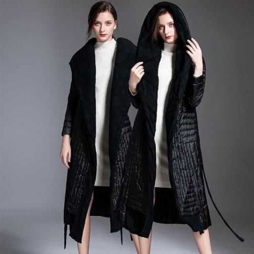 Oversize 2019 winter jacket women down jacket womens long parka fashion thicken duck down outerwear hood overcoat