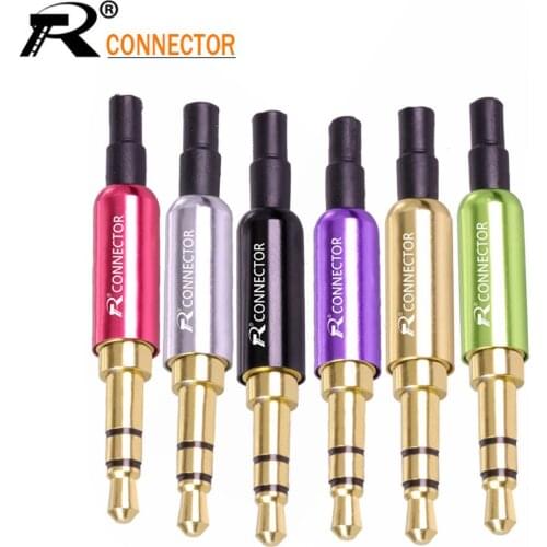 1pc MINI Jack 3.5mm Aluminum 3Pole Gold-plated Stereo Earphone Adapter with Tail plug clamps Cable clip For DIY Stereo Headset