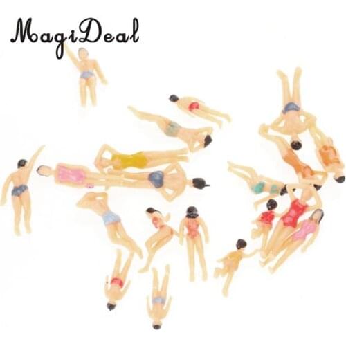 MagiDeal Pack of 20Pcs 1:150 Scale Painted Model Beach People Figures for Model Building Park Layout Landscape Children Toys