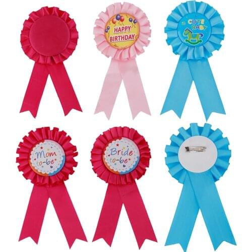 Bride/Mom to be Award Ribbon Badge Bridal Baby Shower Favors Hen Happy Birthday Party Wedding Supply Decor Gift Accessory