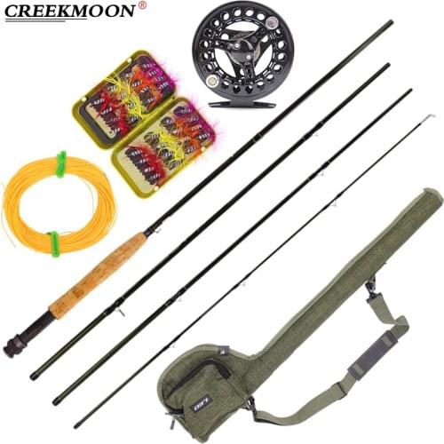 4 Section 2.7M Fly Fishing Rod Combo Carbon Fiber Ultralight Weight Fly Fishing Rod #5/6 Fly Reel Combo Gift Set Fishing Tackle