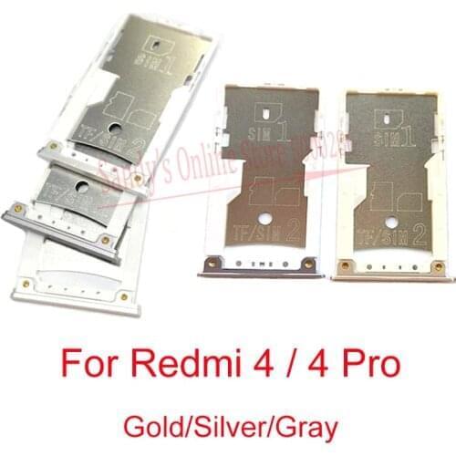 1 Pcs/Lot New Sim Card Tray Reader Holder Solt For Xiaomi Mi Redmi4 Redmi 4 Pro Sim Tray Card Slot Adapter Repair Spare Part