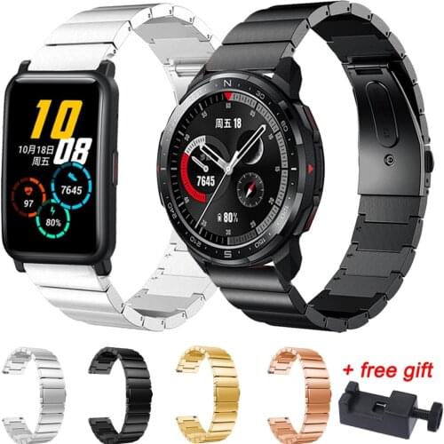 For Honor Watch GS Pro Straps Wristband For Honor Watch ES Metal Stainless Steel 22mm 20mm Watch Band Bracelet Watchband w/ Tool