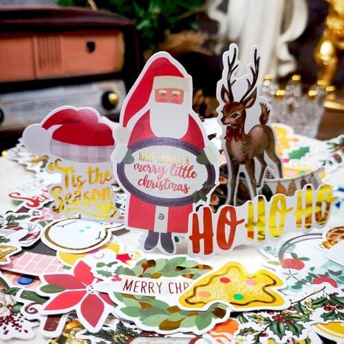 Panalisacraft Christmas Foil Paper Cardstock Die Cut Stickers for DIY Scrapbooking/photo album Decoration Card Making Crafts