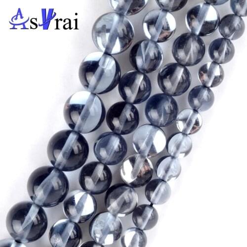 Silvers Grey Moonstone Natural Stone Smooth Stone Round Beads Spacer Loose Beads For Jewelry Making 6/8/10/12mm Diy Bracelets15"