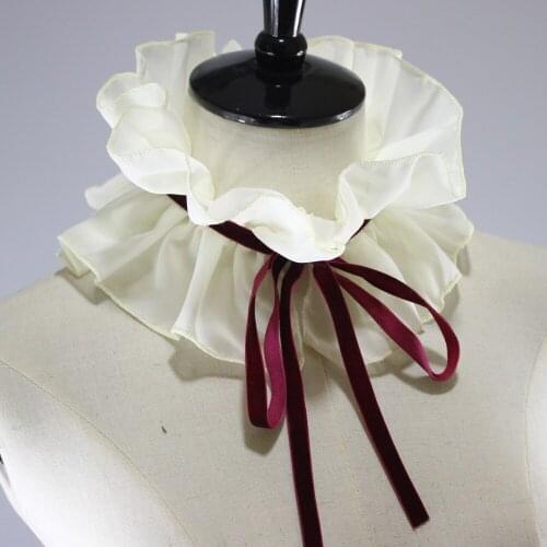 Chiffon Ruffles Stand Fake Collar Women Detachable Collars Girls Dress Wedding Female False Collar Neck Ruff Necklace Choker