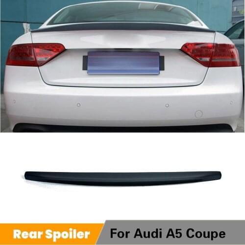 For Audi A5 Coupe 2Door Standard 2009 - 2015 Rear Trunk Boot Spoiler Lip Rear Wing PU Grey / Black