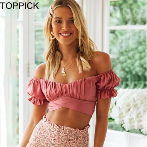 Блузки с открытыми плечами TOPPICK China At AliExpress