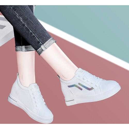 Women Comfortable Casual Shoes Summer Slip on Loafers Mixed Colors Hollow Out Increasing Internal Height Sneakers Wedges Fashion