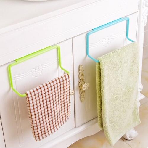 Portable Towel Rack Plastic Hanging Holder 1Pcs Home Storage Organizer Kitchen Accessories Cupboard Cabinet Door Back