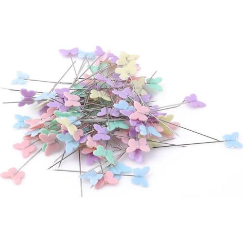 100pc Patchwork Pins Flower Button Head Pins DIY Quilting Tool Sewing Accessories Sewing Patchwork Pins Butterfly Crafts Needles
