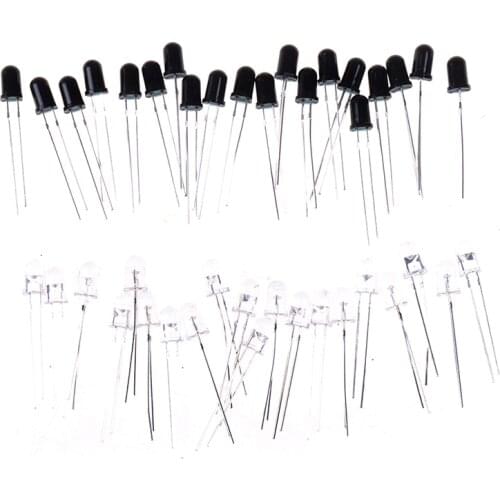 20Pcs 5mm 940nm IR Detector Sensor Infrared Phototransistor Black/white