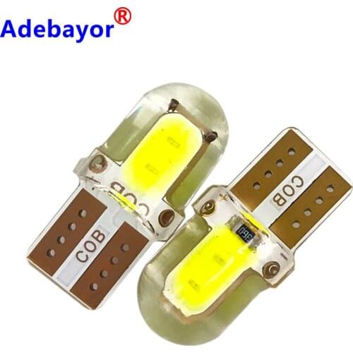 20 X Crystal T10 cob Clearance Light LED W5W 168 501 194 12V Interior Bulb License Plate Clearance Lights Car-Styling Adebayor