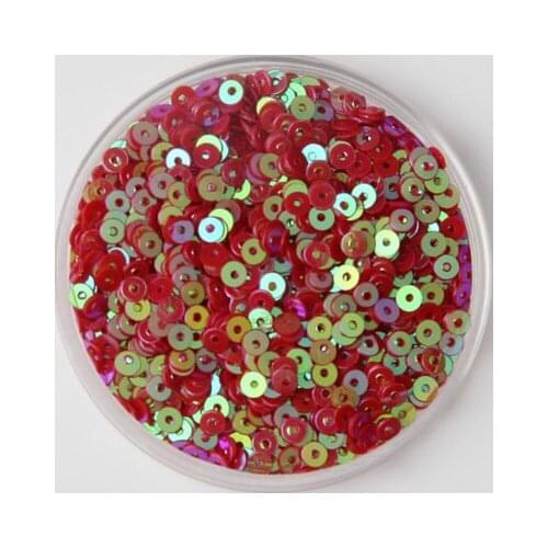 50g(12000pcs) 3mm Flat Round Loose Sequins Sewing Wedding Craft Children DIY Accessories Red AB Confetti