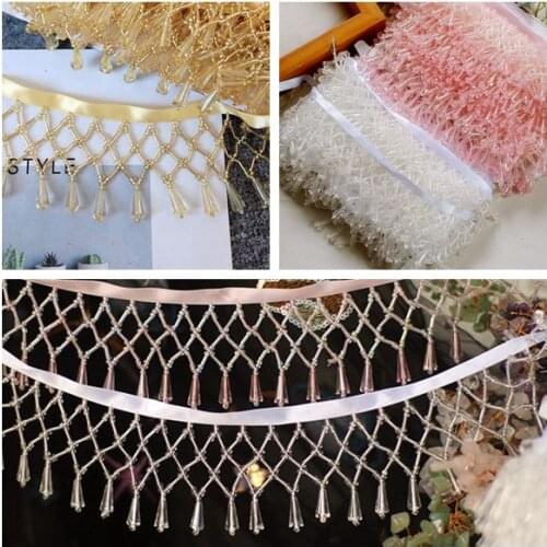 Hand-beaded tassel lace trim accessories DIY handmade decoration materials show dress curtain lace