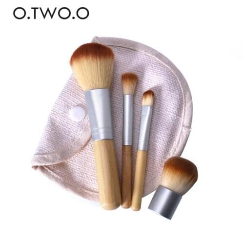 O.TWO.O 4PCS/LOT Bamboo Brush Foundation Brush Make-up Brushes Cosmetic Face Powder Brush For Makeup Beauty Tool T1522