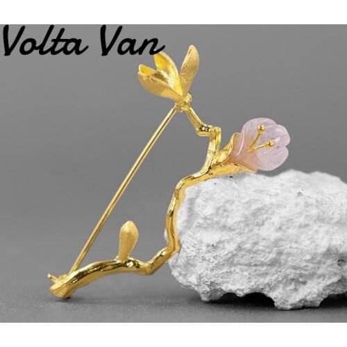 Volta Van 925 Sterling Silver Aquamarine Brooches 2021 New Fine Jewelry Classic Chinese Style Elegant Anniversary Ladies Brooch
