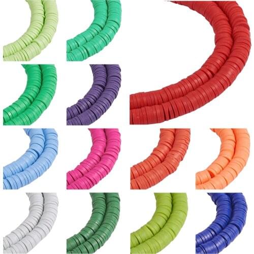 Pandahall 8mm Handmade Polymer Clay Heishi Beads Chip Discs Flat Round Loose Beads For DIY Jewelry Making Bracelet Mixed Color