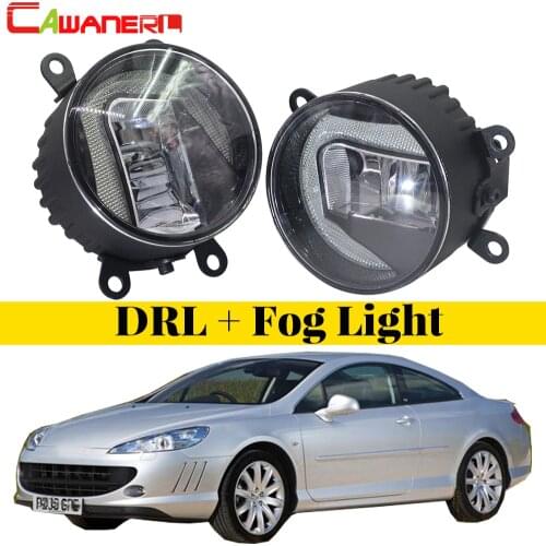 Cawanerl Car Accessories LED Bulb Fog Light DRL Daytime Running Lamp White 12V For Peugeot 407 Coupe 6C_ 2005-2011