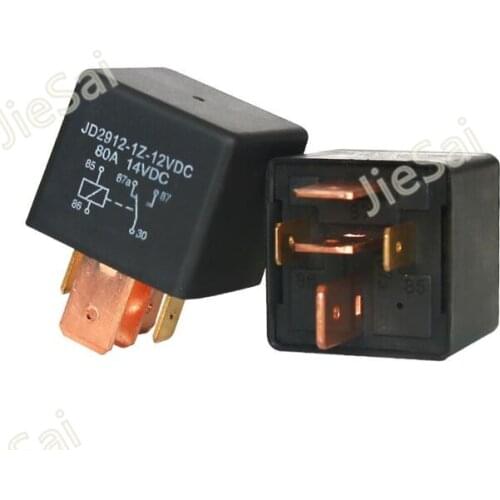 Black 5 pin 80A 12VDC car relay normally open