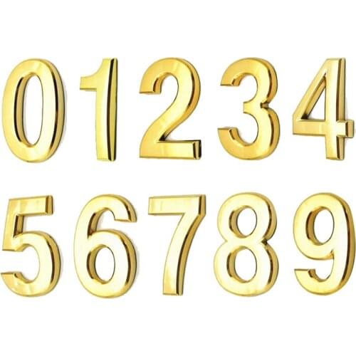 10 Pieces Golden Self-Adhesive Door House Numbers Mailbox Numbers Street Address Numbers for Residence and Mailbox Signs 0 to 9